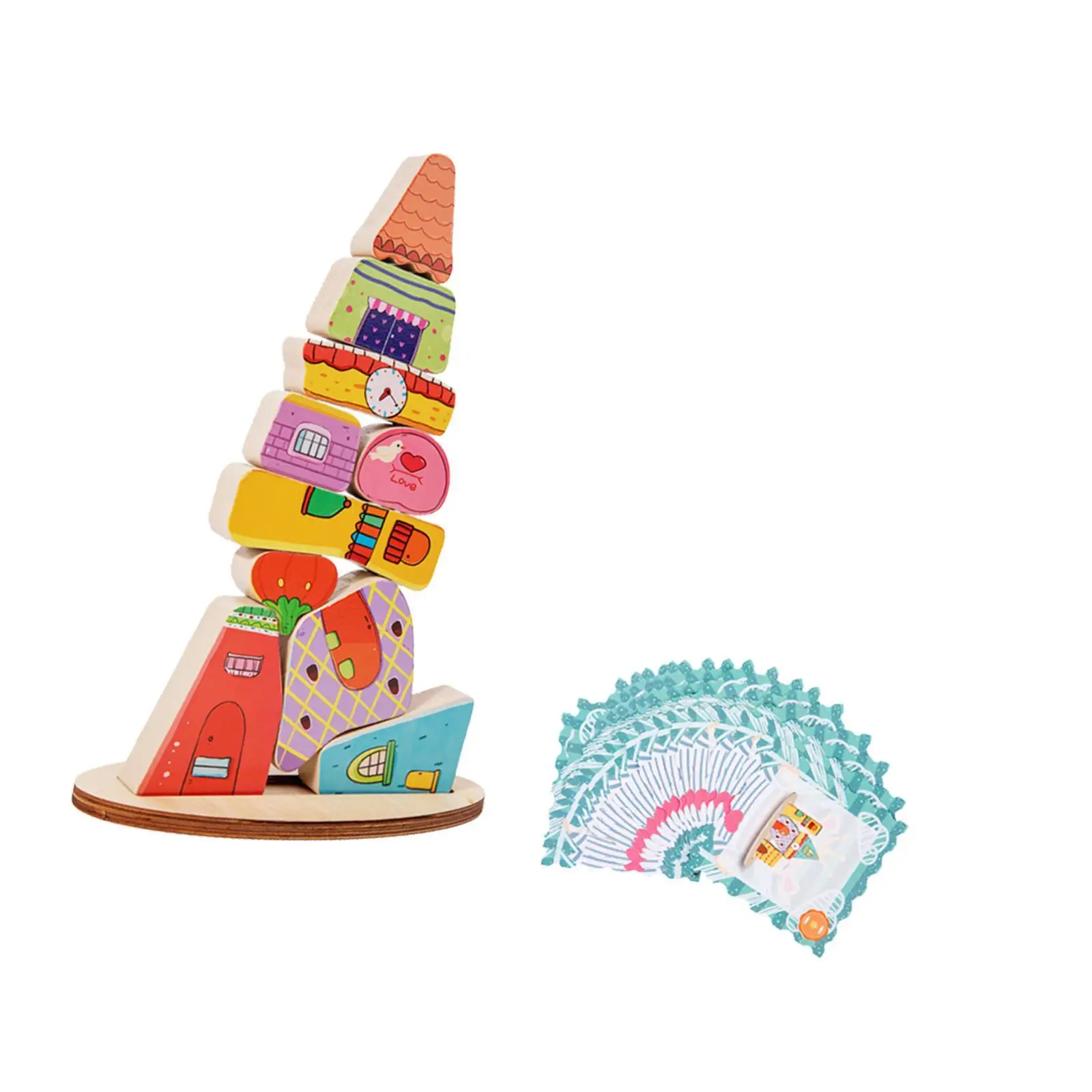 Balance Stacking Colorful Blocks Early Education Toys Wooden Stacking Blocks