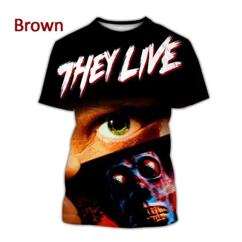 Fashion Personalized Men Clothing Horror Sci-fi Movie They Live 3D Print T-shirt Hip Hop Harajuku Unisex Oversized T Shirt Tops