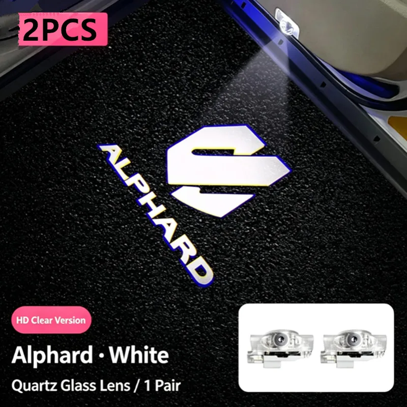 Car LED Door Warning Light Laser Projector Ghost Shadow Light Welcome Logo Lamp For Alphard 2011-2024 Vellfire 20/30 Series GR