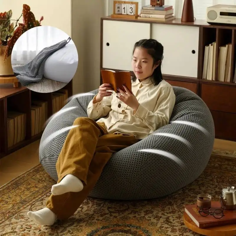 أرضية كبيرة للأطفال أريكة بنمط حقيبة الفول حشو الكبار كبير العظم مضغوط أريكة بنمط حقيبة الفول غرفة المعيشة موبليس Sitzsack أثاث المنزل #3