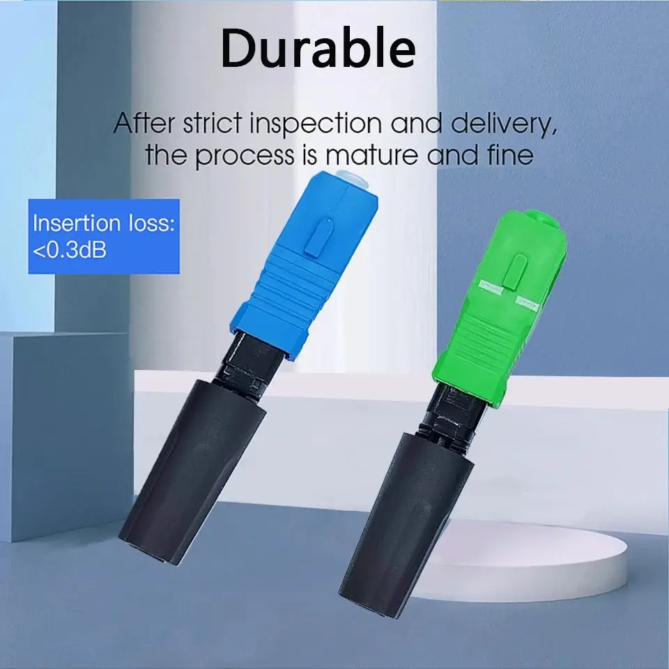 SUMMITEK 10PCS 50/100PCS SC APC/ SC UPC Fiber Optic Fast Connector FTTH Single Mode Adapter SC Quick Connector Easy Installation