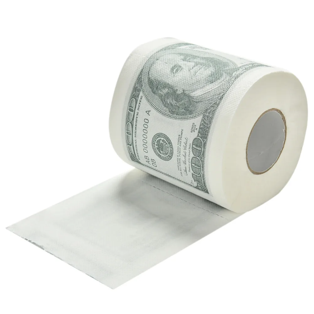 One Hundred Dollar Bill Toilet Paper Novelty Fun $100 TP Money Roll Gag Gift