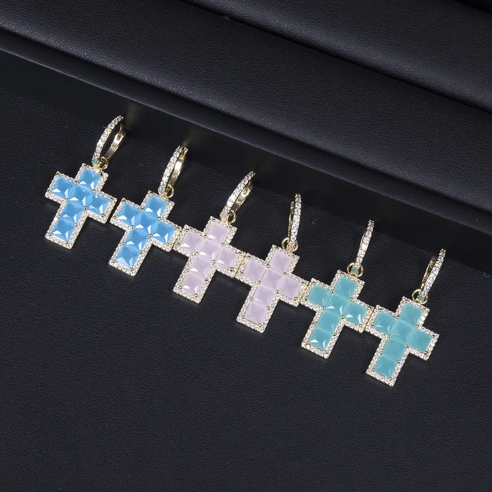 

HIBRIDE Dazzling Cute Fashion Cross Earrings Women Clothing Accessories Jewelry for Travel Festival Party Prom Wedding Gift E289