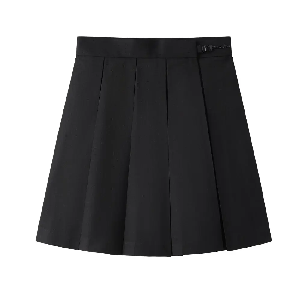 

39cm High Waist Box Pleated Skirt for Women Solid Color A-Line Short Skirt Genuine Basic JK Skirt