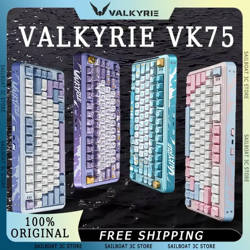 

VALKYRIE VK75 Wireless Mechanical Keyboard Tri-Mode Hot Swap RGB Gasket Low Latency Customized Office Gaming Bluetooth Keyboard