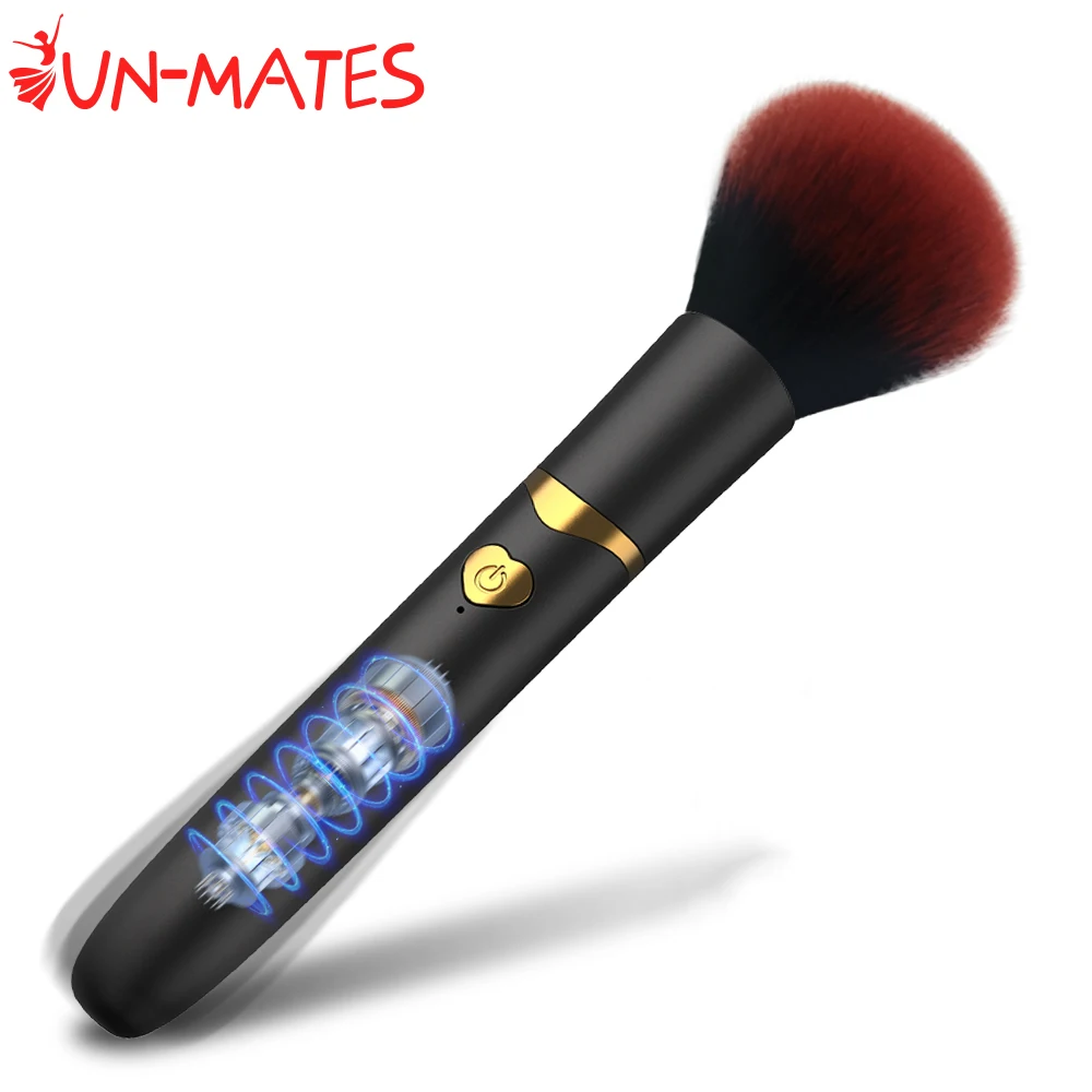 Vibrating Makeup Brush Massager Strong Shock Female Orgasm Clitoral Stimulator 7 Speed AV Wand Vibrator Adult Sex Toys for Women