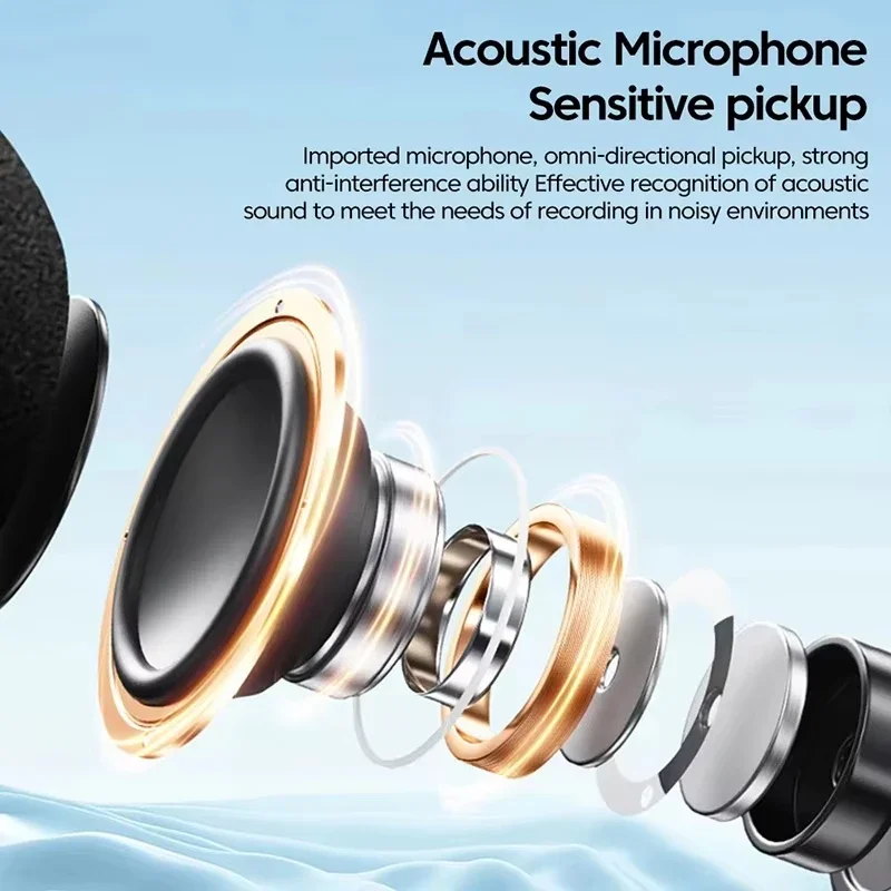 M1 Lavalier Business بلوتوث 5.5 سماعة 30H مع HD Mic LED الطاقة شاشة ديجيتال إلغاء الضوضاء HIFI سماعة رأس لاسلكية