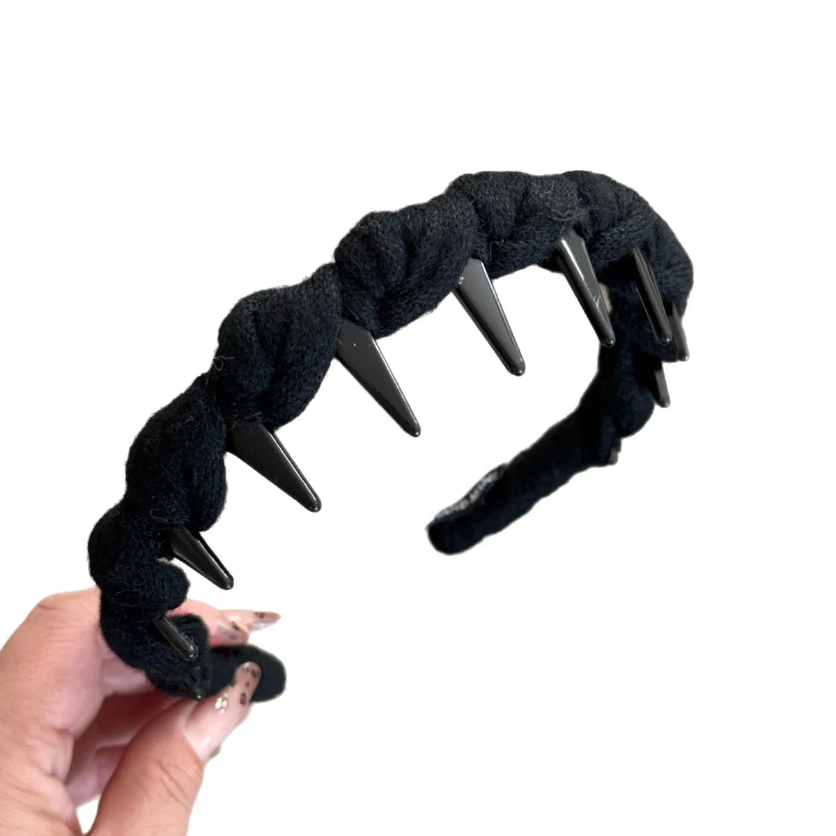 جودة عالية لف العجين المقلي التقلبات الأسنان الطويلة الشعر هوب عالية الجمجمة أعلى ضغط رباط شعر الأسنان المضادة للانزلاق حلية شعر