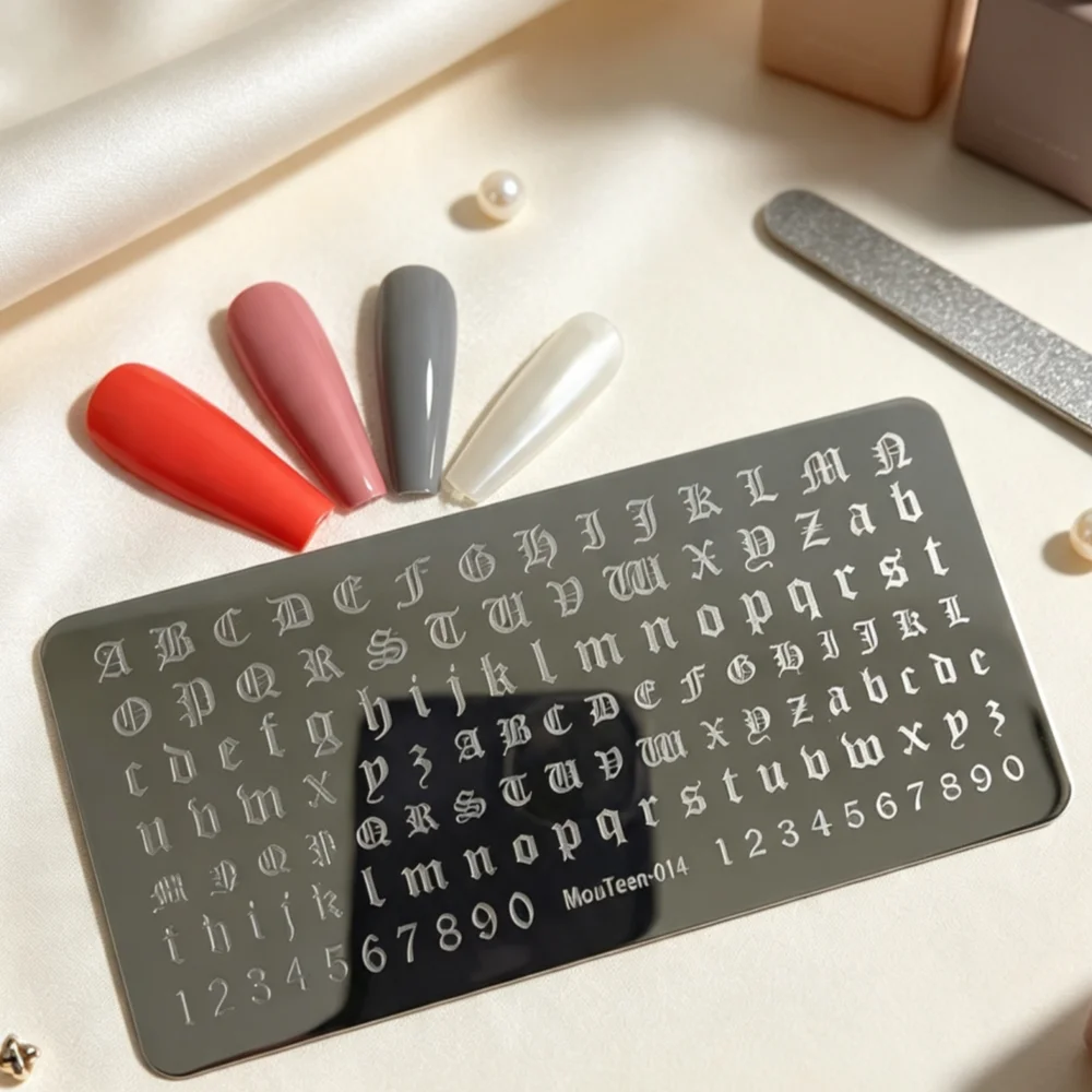 Gothic Alphabet Stamping Plate Gothic Letter Nail Plate Art Letters Nail Stamp Plate Mouteen-014