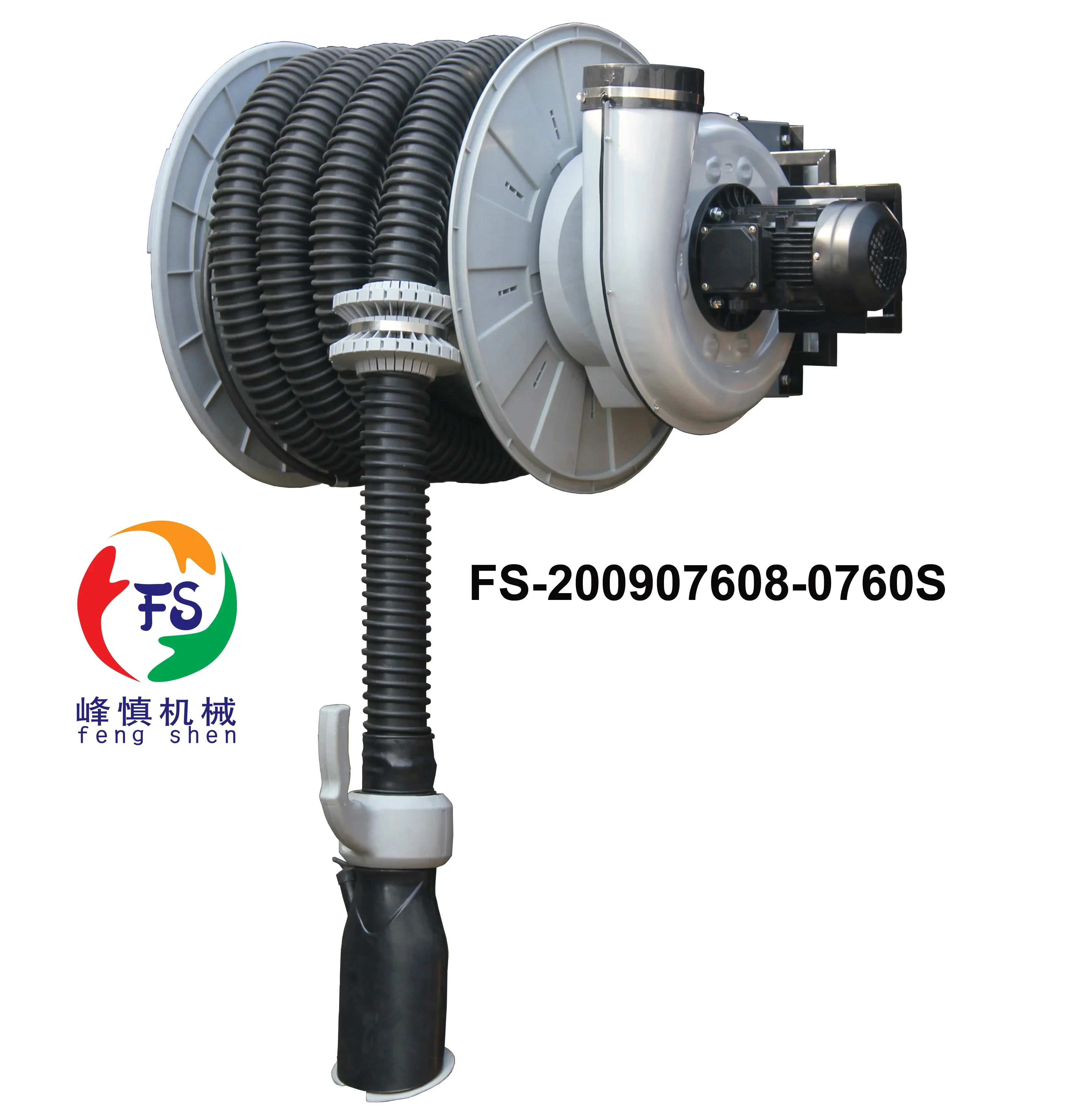 Ready to Ship Vehicle Exhaust Extraction Hose Reel Manual Spring Retraction with Fan (Blower)