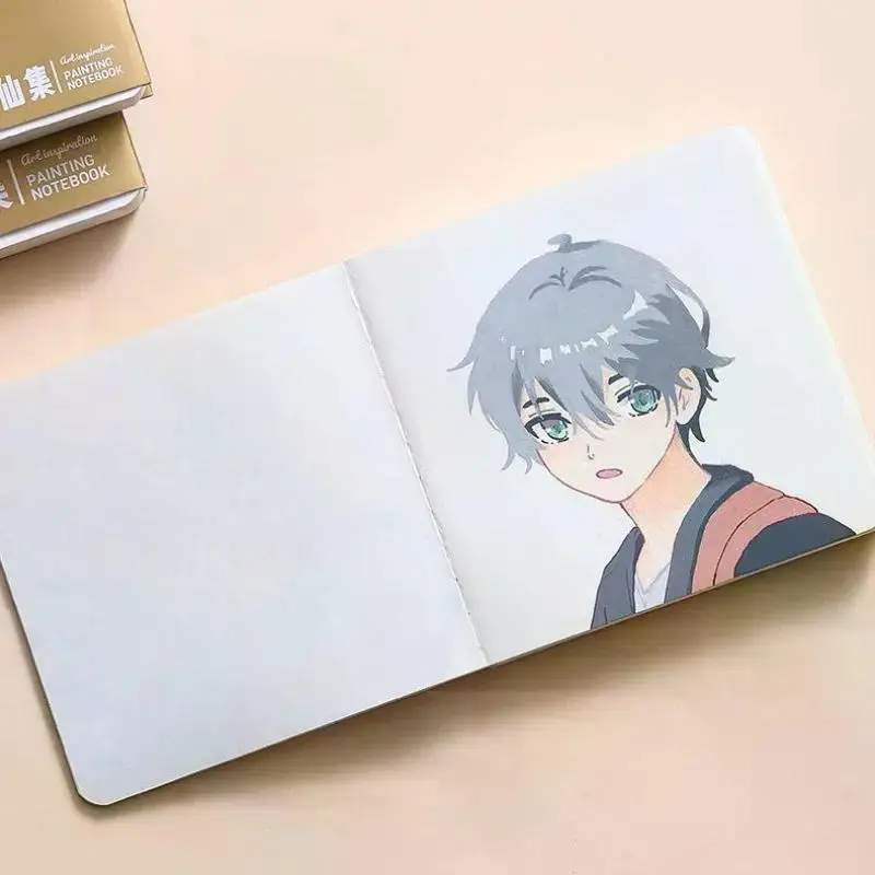 Handheld Drawing Book 200g Thick White Cardboard MINI Portable Watercolor Pocket Sketch Book Blank Graffiti Drawing Book