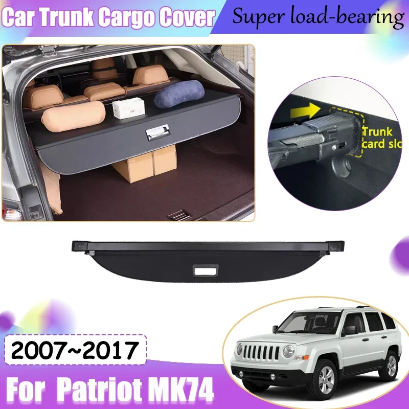 Car Trunk Cargo Cover For Jeep Patriot MK74 2007~2017 Rear Rack Partition Shelter Luxury Trunk Luggage Curtain Auto Accessories