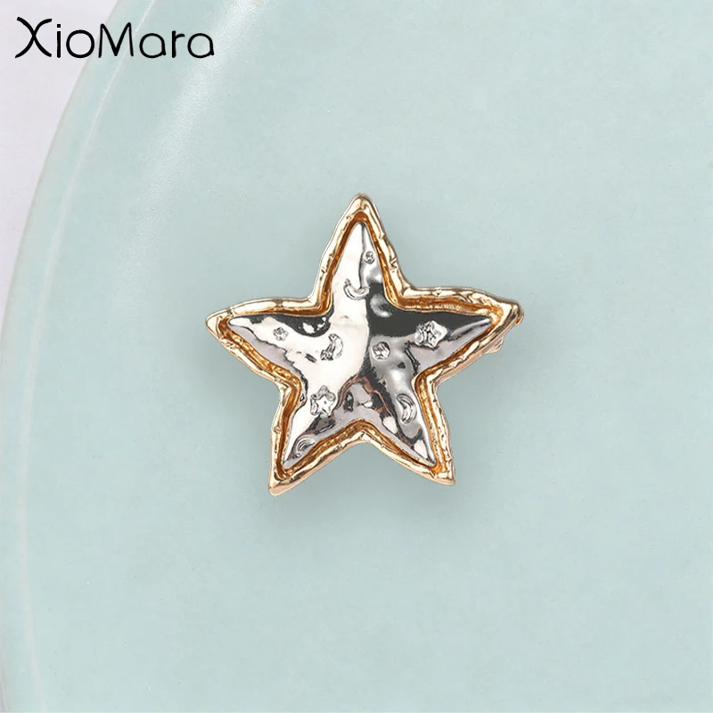 Creative Gold Star Enamel Pin, Embossed Star Badge, Fashion Accessory for Clothes and Backpacks, Gift for Friends