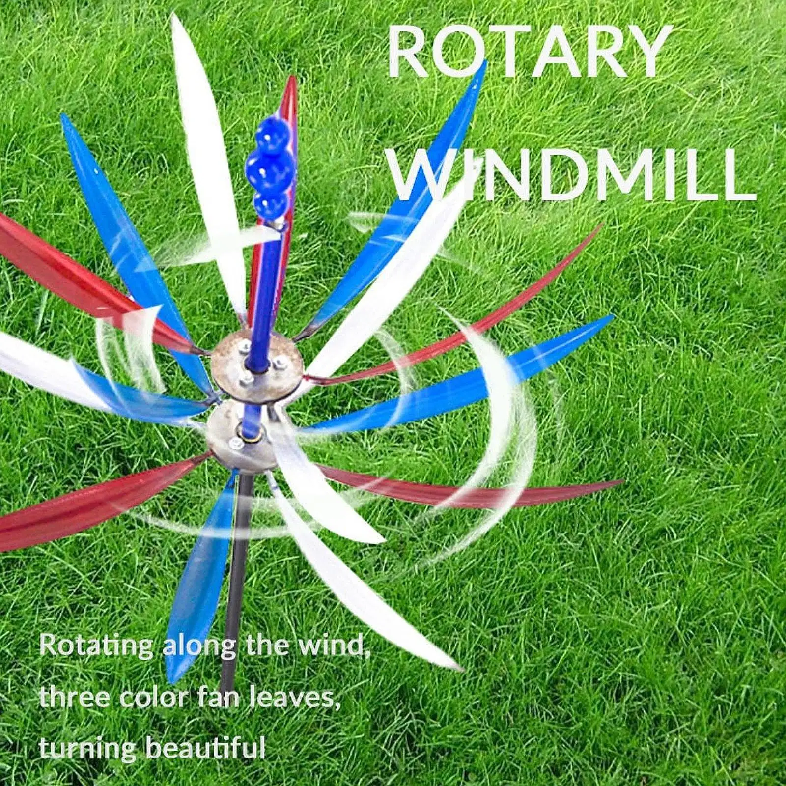 

Garden Windmill Garden Stake Patio Waterproof Wind Spinner Wind Sculpture for Pathway Flower Bed Backyard Courtyard Street Path