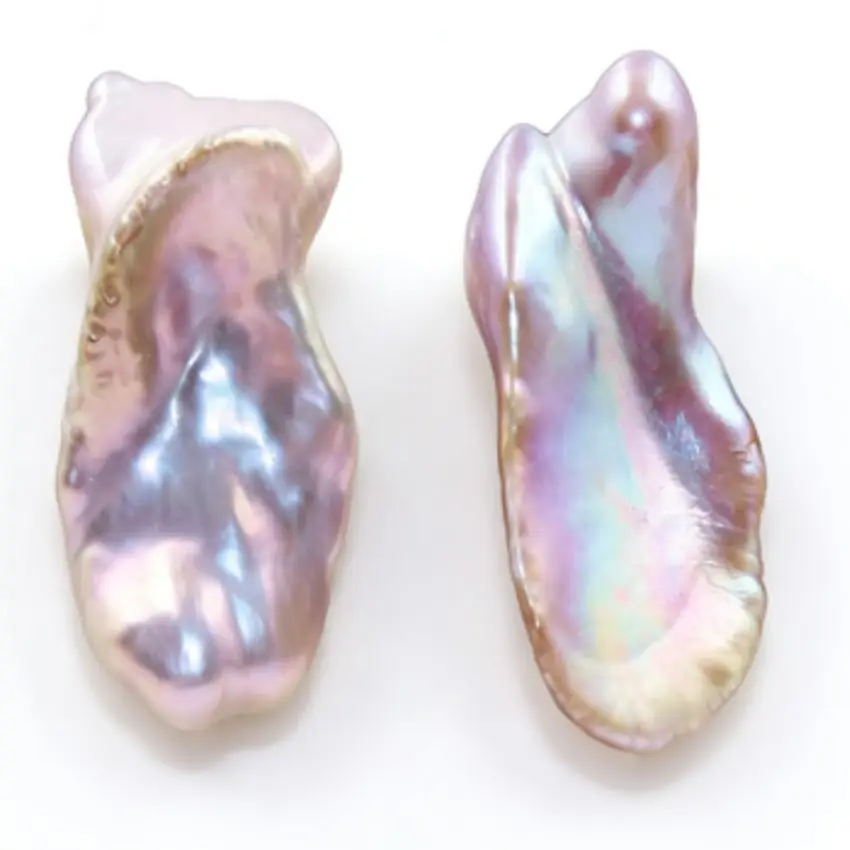 Handmade Freshwater pearls Pink Baroque Pearl Earrings 18k Earbob Silver Dangle Clip-on Gemstone Drop Party Jewelry Gold