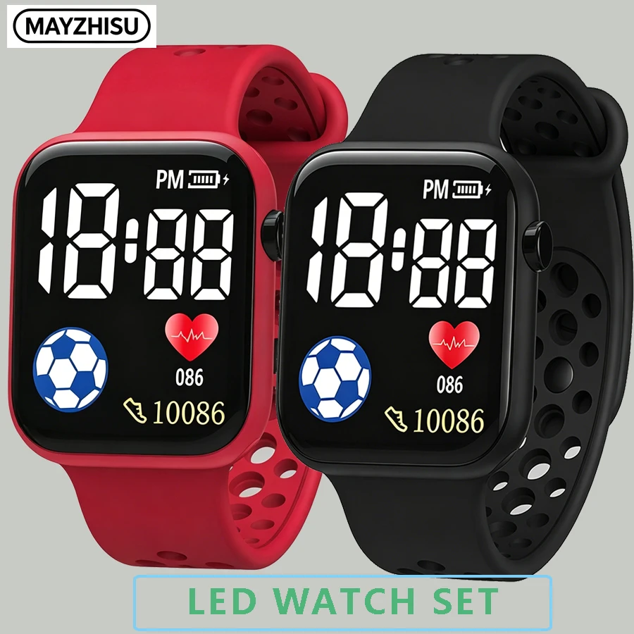 

Fashion Kids Digital Watch Unisex LED Sports Wristwatch Soft Silicone Strap Non-waterproof Electronic Clock for Boys and Girls