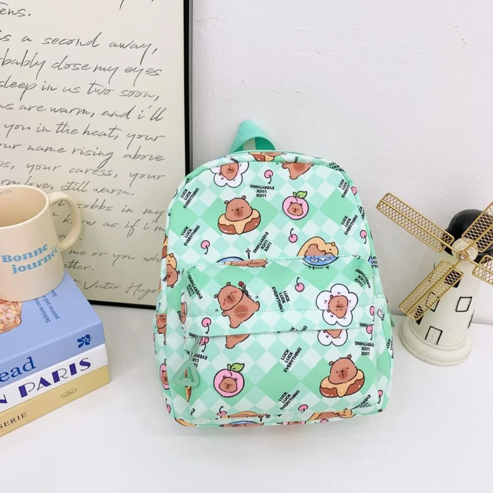 

New Nylon Capybara Backpack Capybara Large Capacity Schoolbag S/L Size Alleviate Burden Rucksack School Office