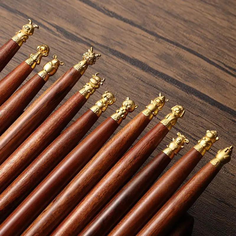 

Zodiac Wooden Retractable Roller Ball Pens Smooth Writing Signature Executive Business Ball Point Vintage Gift Pen