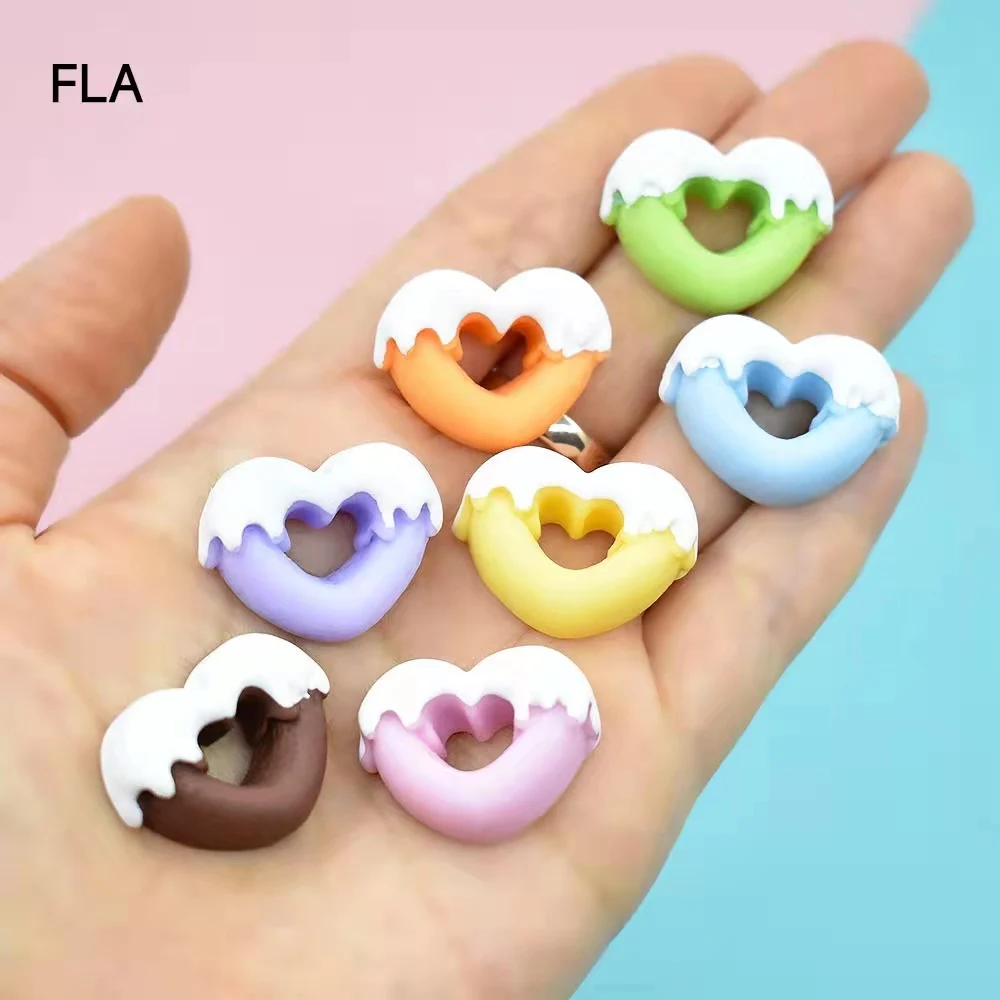 

8pcs Resin Love Accessories Simulation Donuts Decoration Cream Glue Mobile Phone Case Accessories Candy Toy Miniature Ornaments