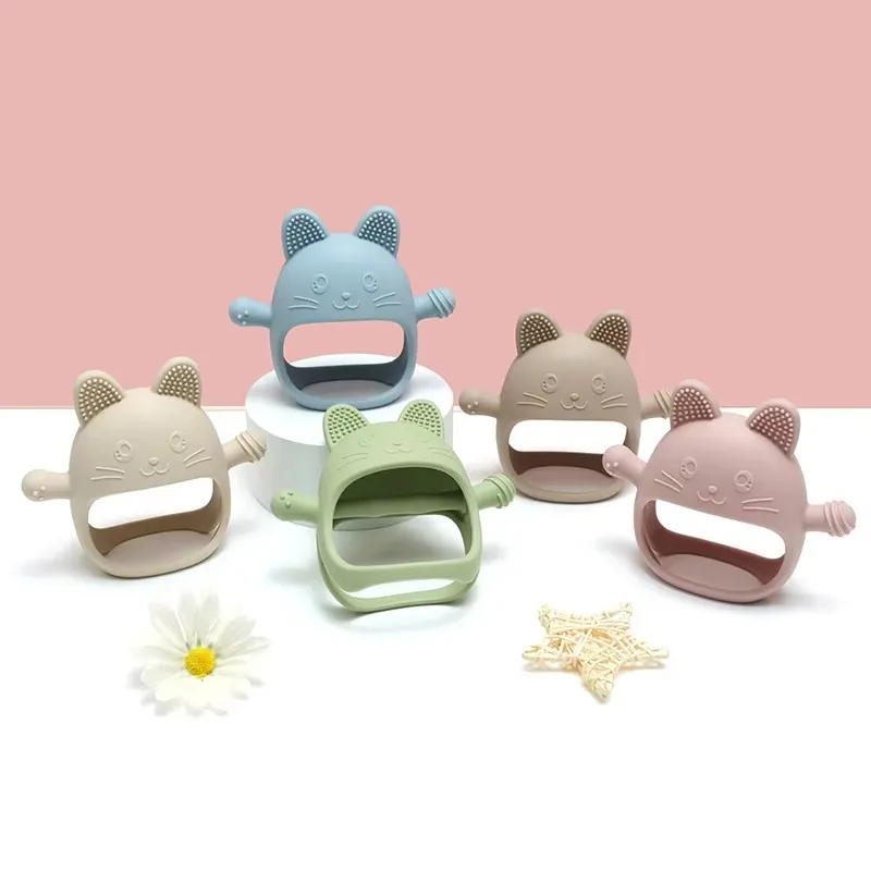 1PC Baby Silicone Teethers Gloves Toy BPA Free Cute Animal Shaped Infant Teething Molar Toys Dental Care Newborn Babies Items