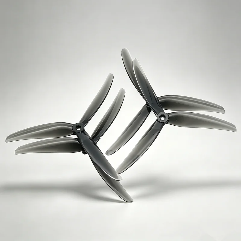 HQProp J75 7 Inch 3-Blade Props, 7X5X3, 5mm Shaft, Light Grey for FPV Racing Quad