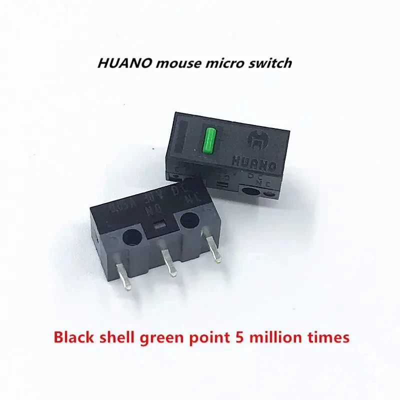 1Pcs Authentic HUANO mouse micro switch button white yellow blue pink green dot blue shell white dot General 3-pin switch