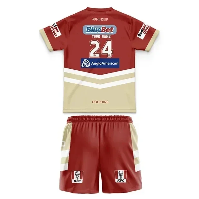 2024 Delfine Kids Kit Home/alternatives Rugby-Trikot Größe: 16-26 (benutzer definierte Namens nummer drucken)