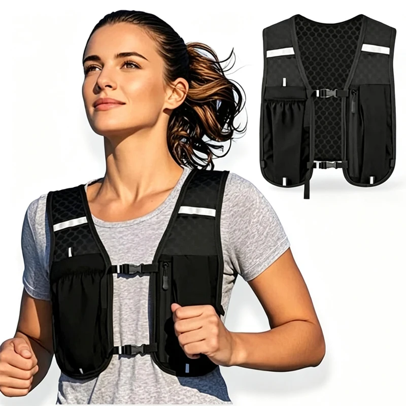Biking Running Storage'' Vest Backpack Lightweight 'Running Vest Reflective Hydration Water Chest Pack Phone Storage Pocket 2027