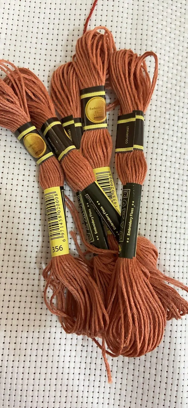 10PCS/LOL Set Cross Stitch Thread Embroidery Floss For Beginners DIY 8M Skein No Repeat Rainbow DMC CODE 356