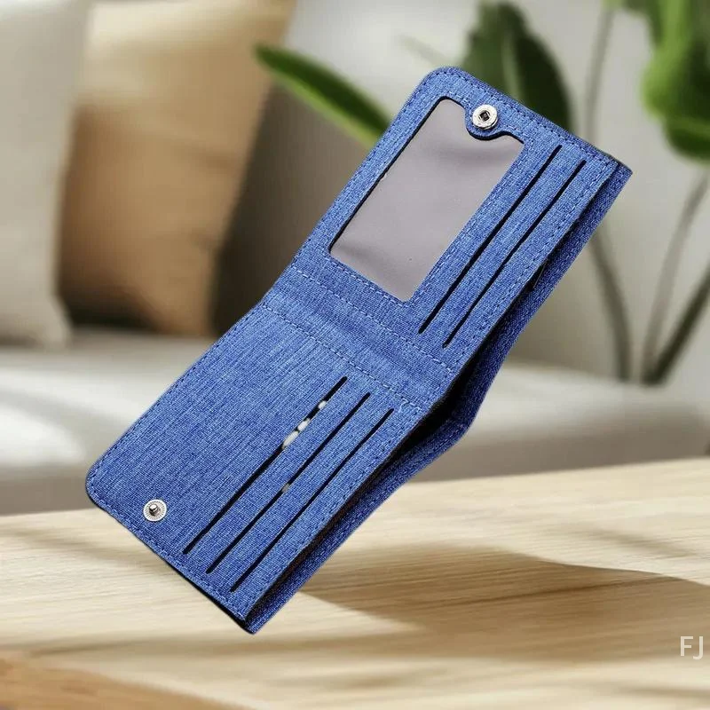 

Gift Idea for Men, Solid Color Ultra-thin Canvas Coin & Card Wallet