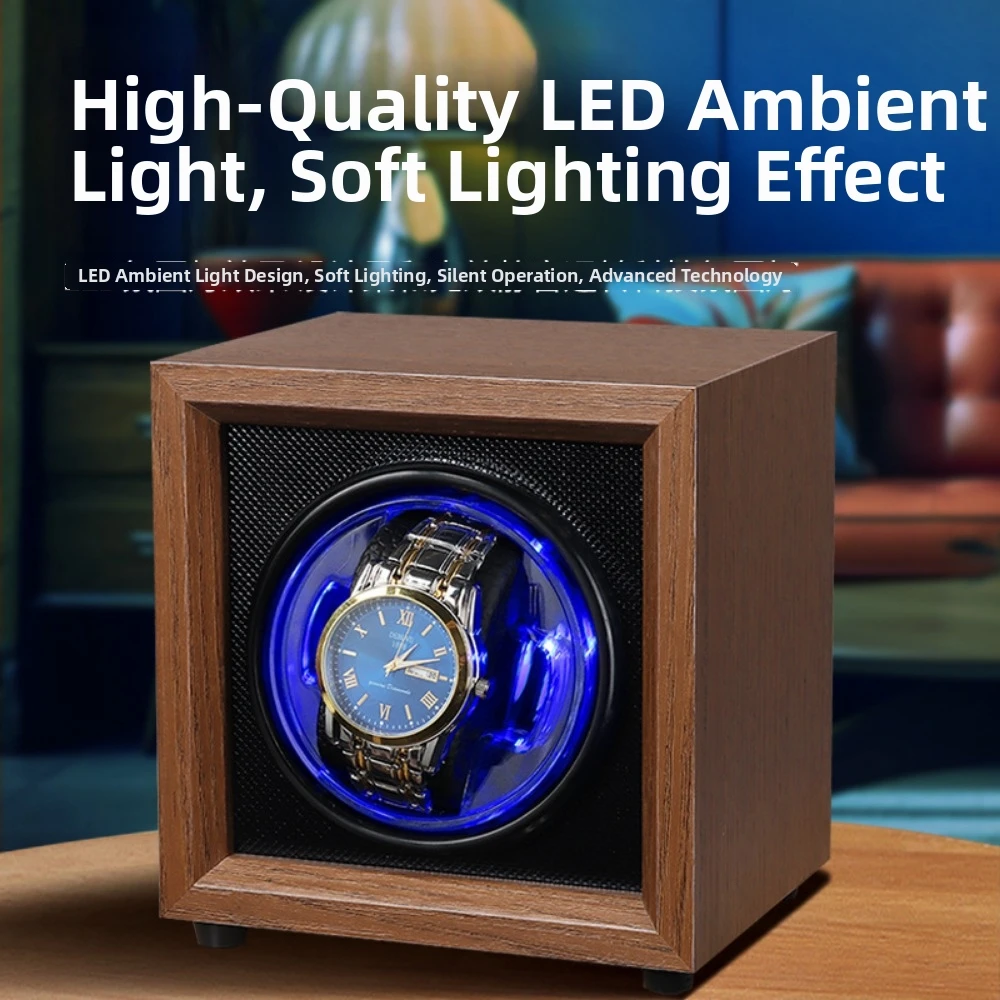 with Watch Cabinet Luxury Brand Wood Watch Winder 13*13*13cm High-End 1 Slot Automatic Watches Box Unisex 2 Colors