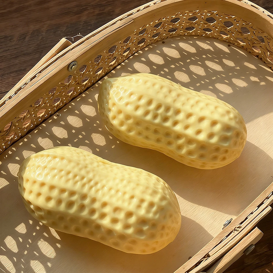 1/3 Piece 11cm Peanut Stress Ball Squeeze Toy, Soft Rubber Toy with Butter-Like Texture, Stress Relief Toy, Asmr Sensory Anti-Stress Toy, Slow Rebound, Party Gift