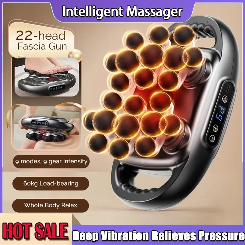 

Gun High-Frequency Vibration Body Massage Gun Back and Waist Massager Neck Shoulder Massager Muscle Masajeador 22-Head Fascia