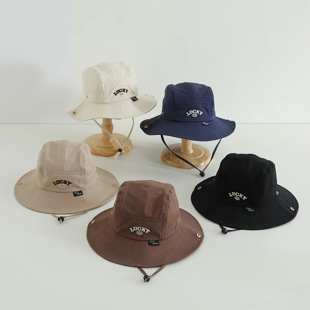 

Baby Casual Fisherman Hat Spring Summer Unisex Large Brim Sun Protection Bucket Cap Trendy Children's Apparel Accessories