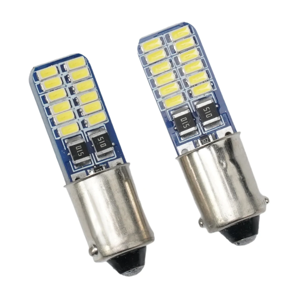 2PCS BA9S T4W H6W LED Light High Brightness 24 4014 Chip License Plate Lamp Error Free Canbus Auto Glove Box Lamp 12V