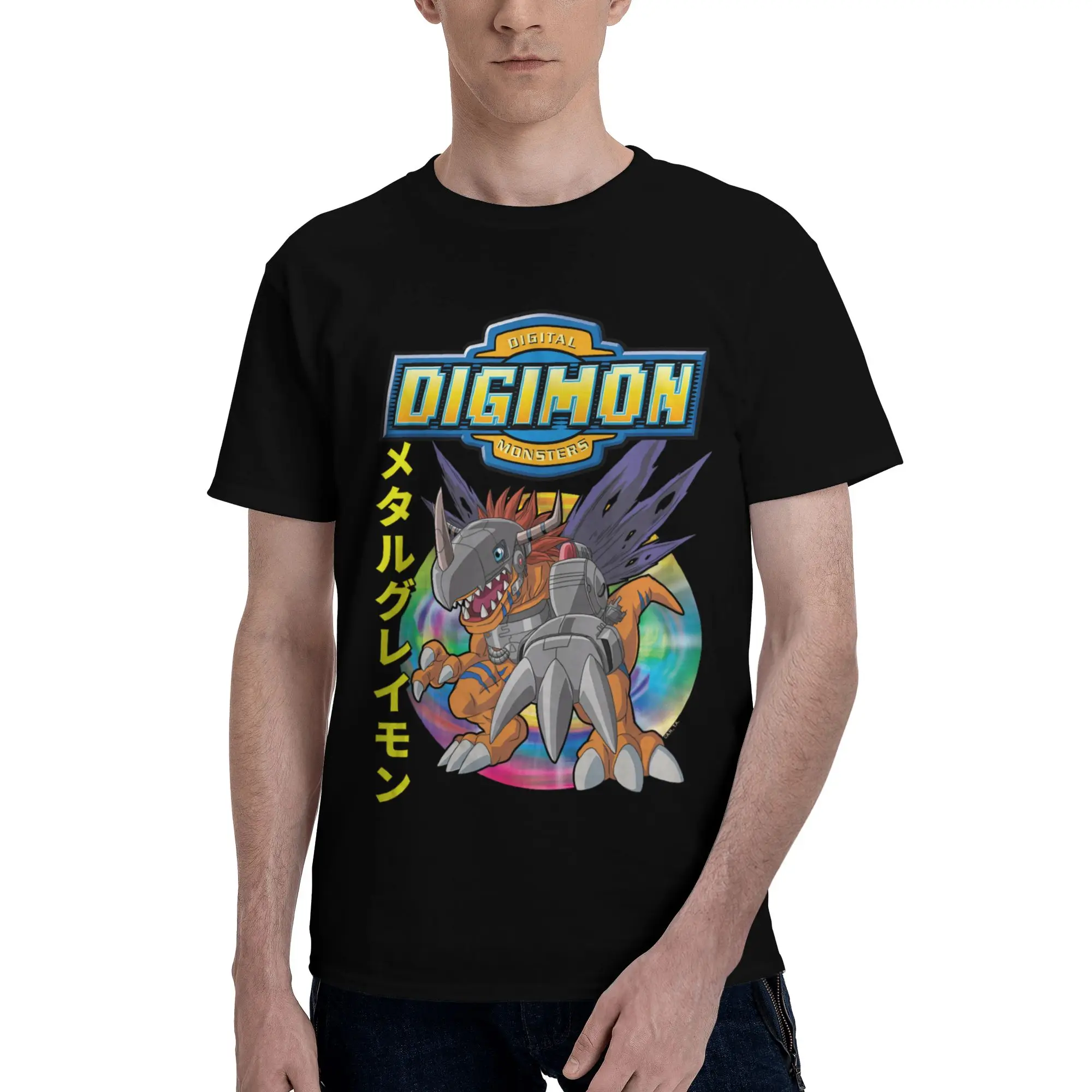 Digimon 43 Funny Graphic 100% Cotton T-Shirt Bandai Tops Tees For Men
