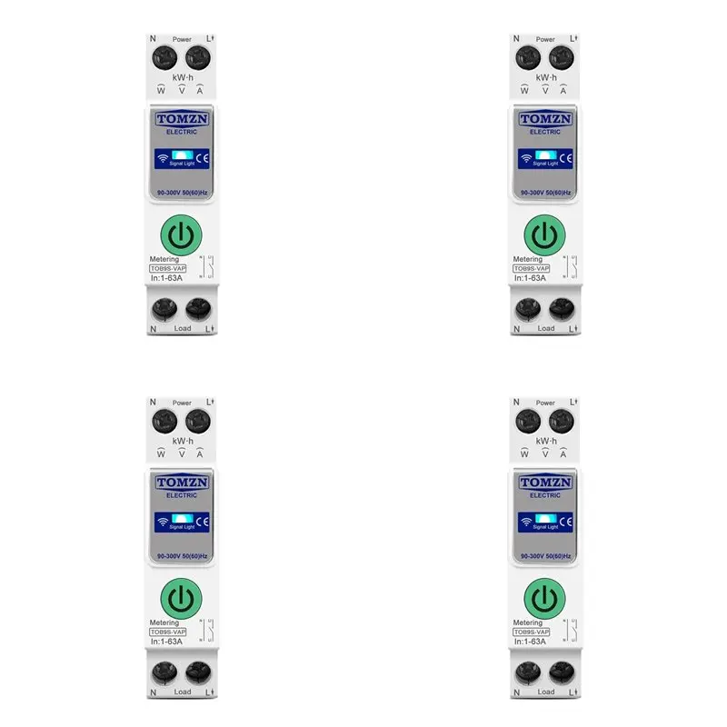 4x-tomzn-tob9s-vap-tuya-smartlife-63a-1p-n-interruttore-wifi-con-misuratore-di-energia-interruttore-automatico-timer-rele-mcb