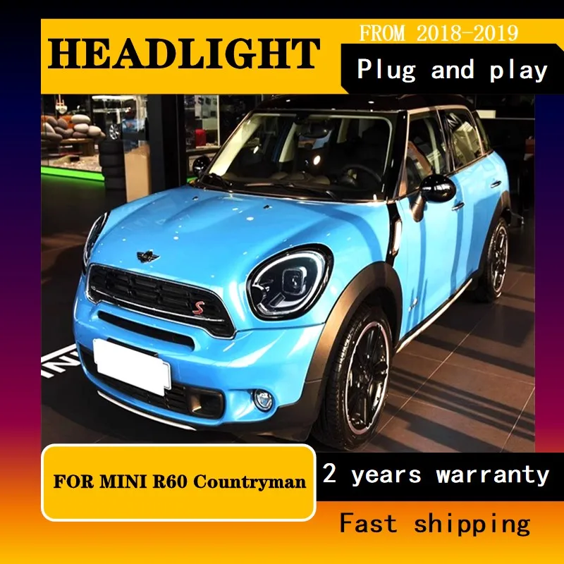 Car Styling for Head Lamp for MINI R60 Headlight 2010-2016 Headlights Countryman R60 DRL Turn Signal High Beam Angel Eye Project