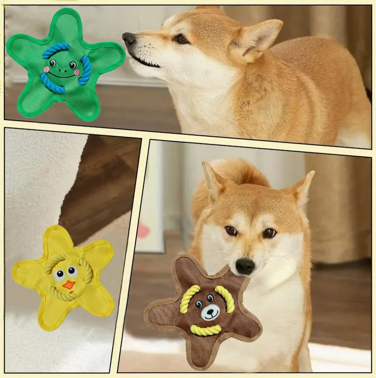 

Retrieve Dog Toys Thick Rope Make Sound Oxford Cloth Frisbee Interactive Dog Toys Bite Resistant Teeth Grinding Pet Supplies