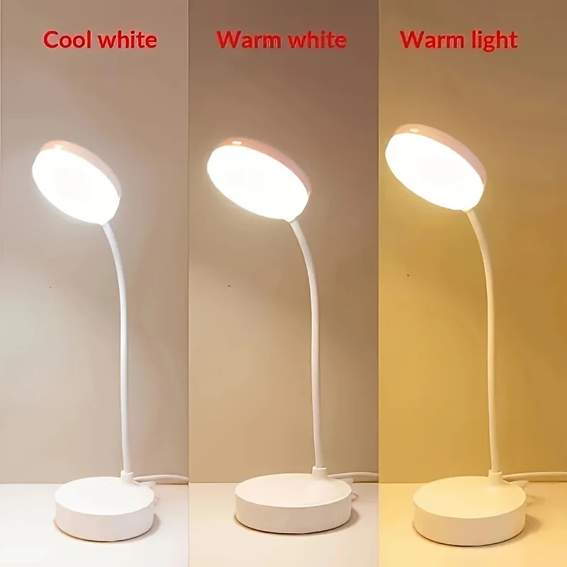 LED Eye Protection Desk Lamp,Adjustable Dimming In Three Levels,Can Switch Between White Light And Warm Light -USB Night Light