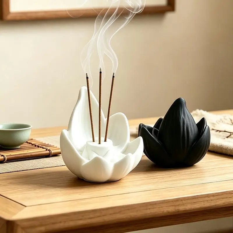 Creative Lotus-shaped Incense Holder, A Household Fragrance Decoration Item, Helps Emotions And Purify The Air, Aiding In Sleep