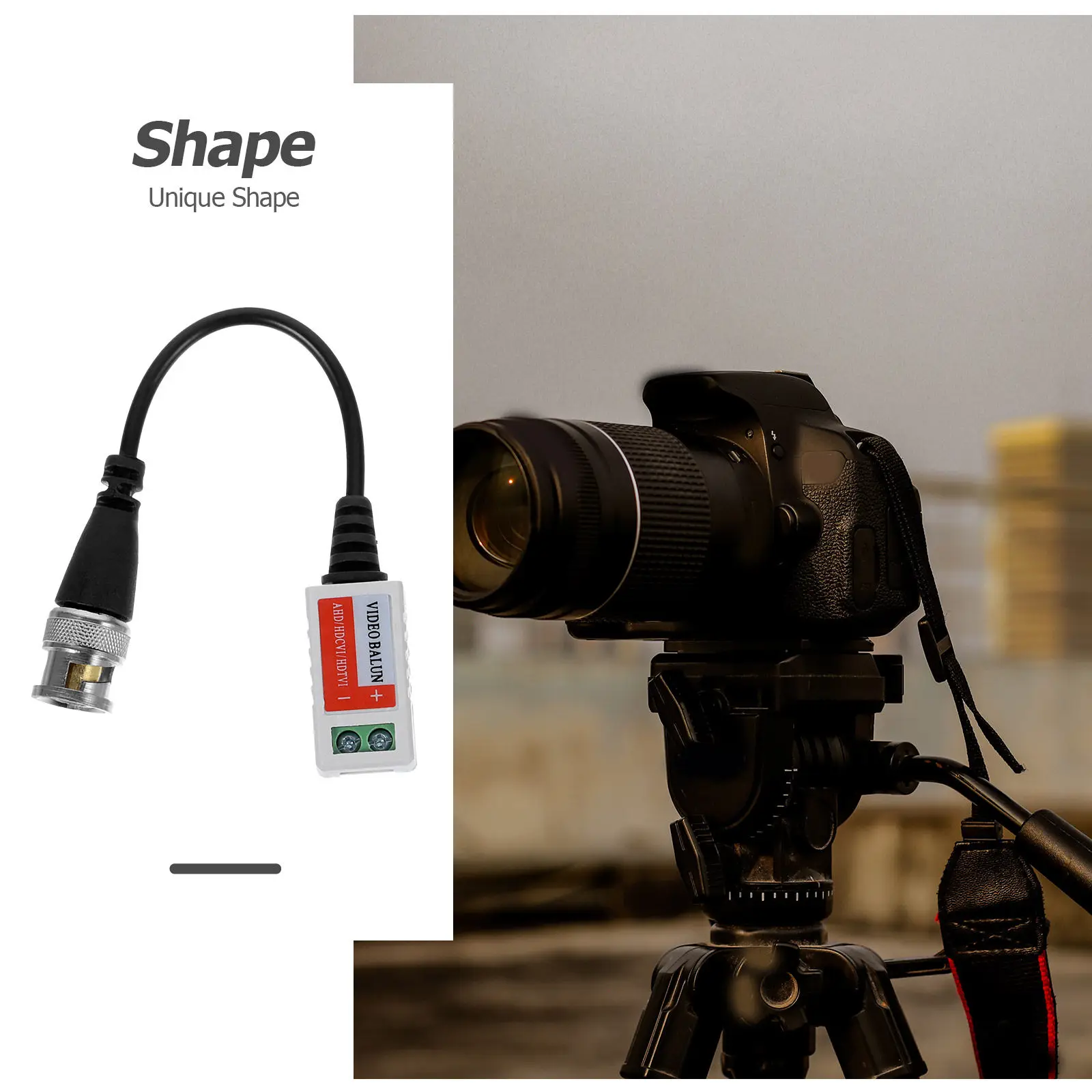 

A Pair of Black -202A Cctv Video Transceiver Single Channel Passive Cable Real-Time Transmission Over