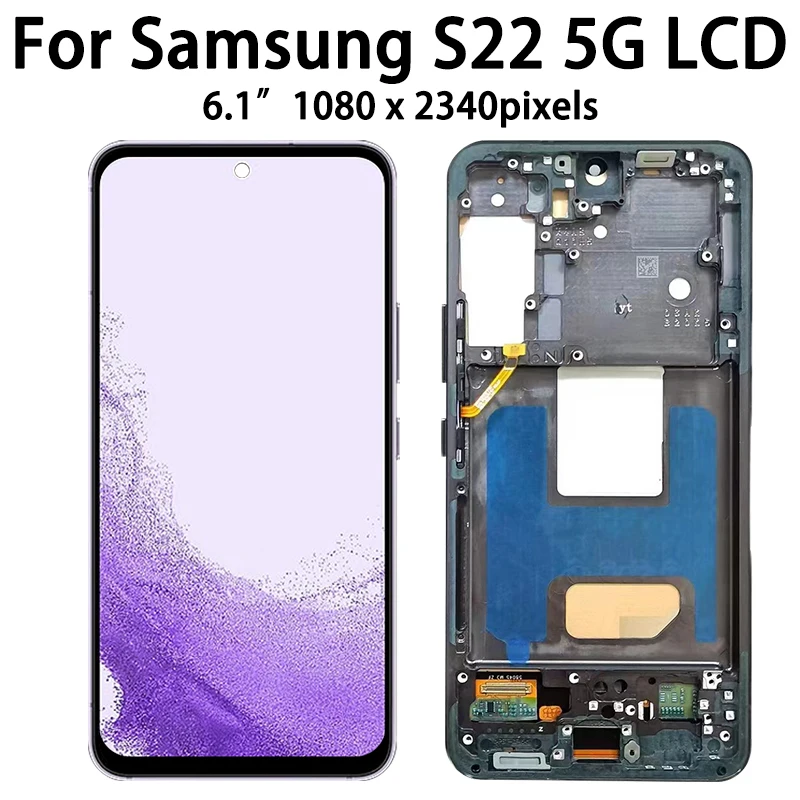 S22 S901 100%Test LCD For Samsung S22 5G S901U S901B incell LCD Touch Screen With Frame Digitizer Replacement Display