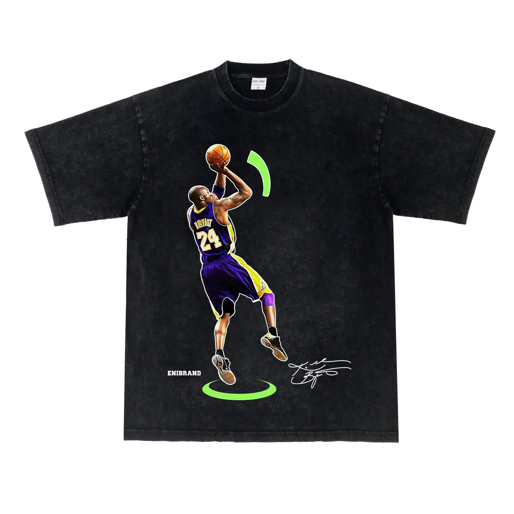 

Тренд футболки с короткими рукавами из чистого хлопка в американском стиле Kobe Bryant's Shooting Line 2025 года