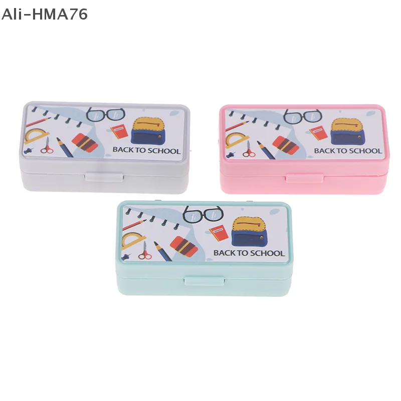 

1Pc 1:12 Dollhouse Miniature Stationery Pencil Case Toy School Stationery Box Model Toys For Doll House Accessories