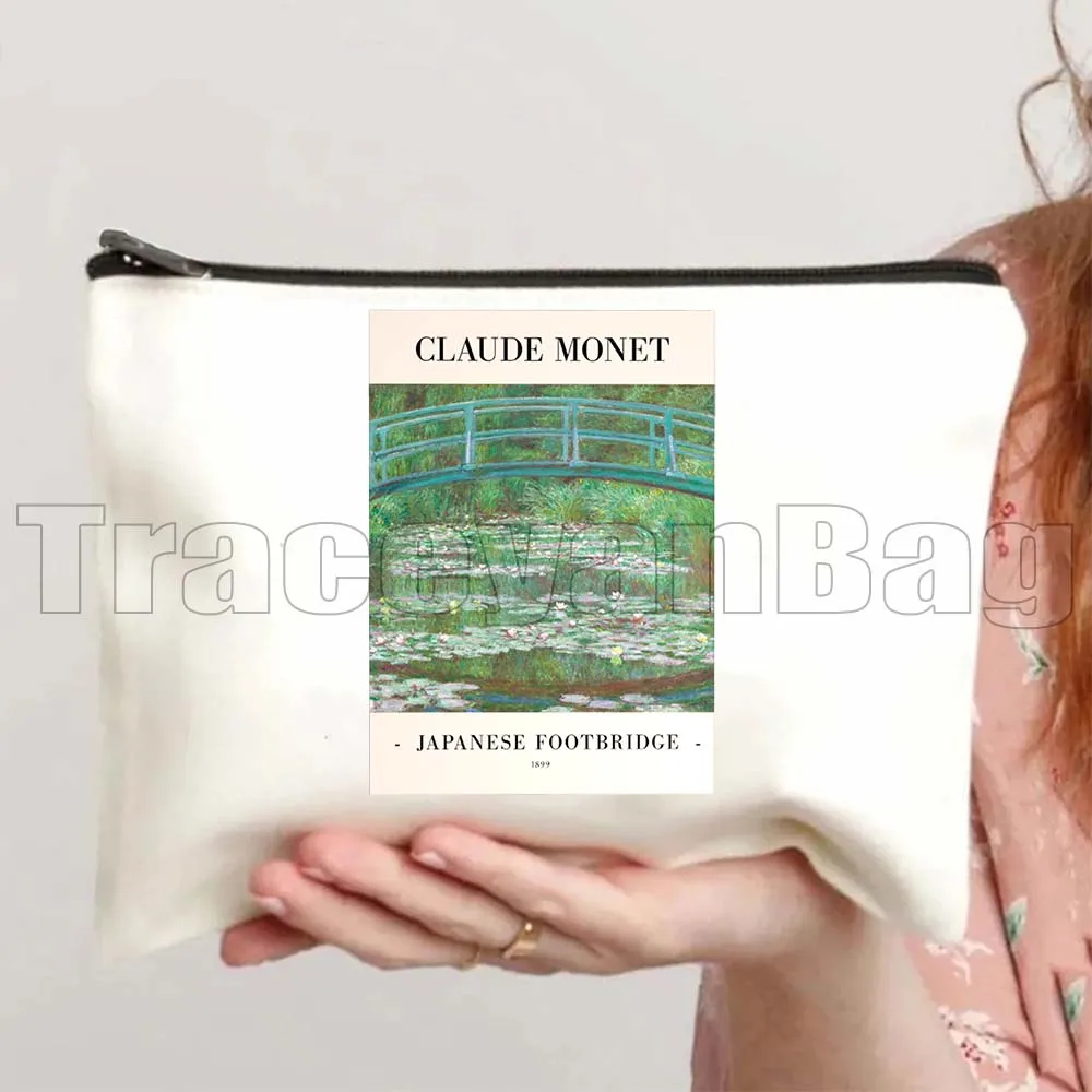 

Claude Monet Water Lilies River Flowers Sunflowers Sunset Sunrise Landscape Art Painting Cosmetic Makeup Toilet Bag Case Pouch