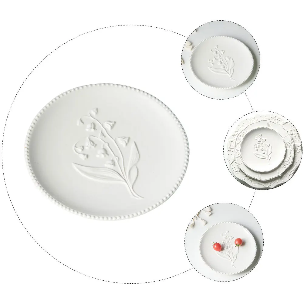 

Embossed Ceramic Steak Plate Premium Western Food Serving Dish for Home Restaurant Party Use Fine Craftsmanship Smooth Surface