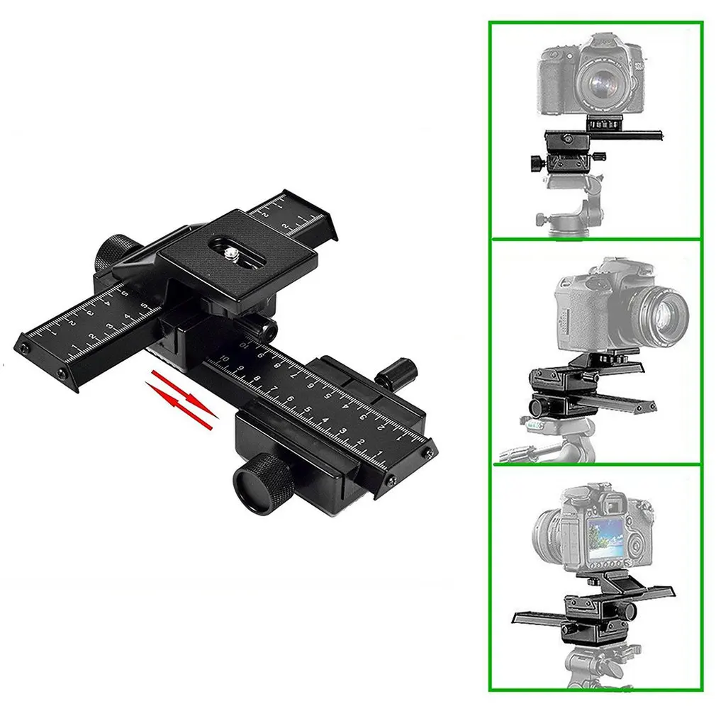 

4-way Macro Focusing Focus Rail Sliderfor Digital SLR Camera DC Close-up Shooting with Standard 1/4-inch Screw Hole Aluminum