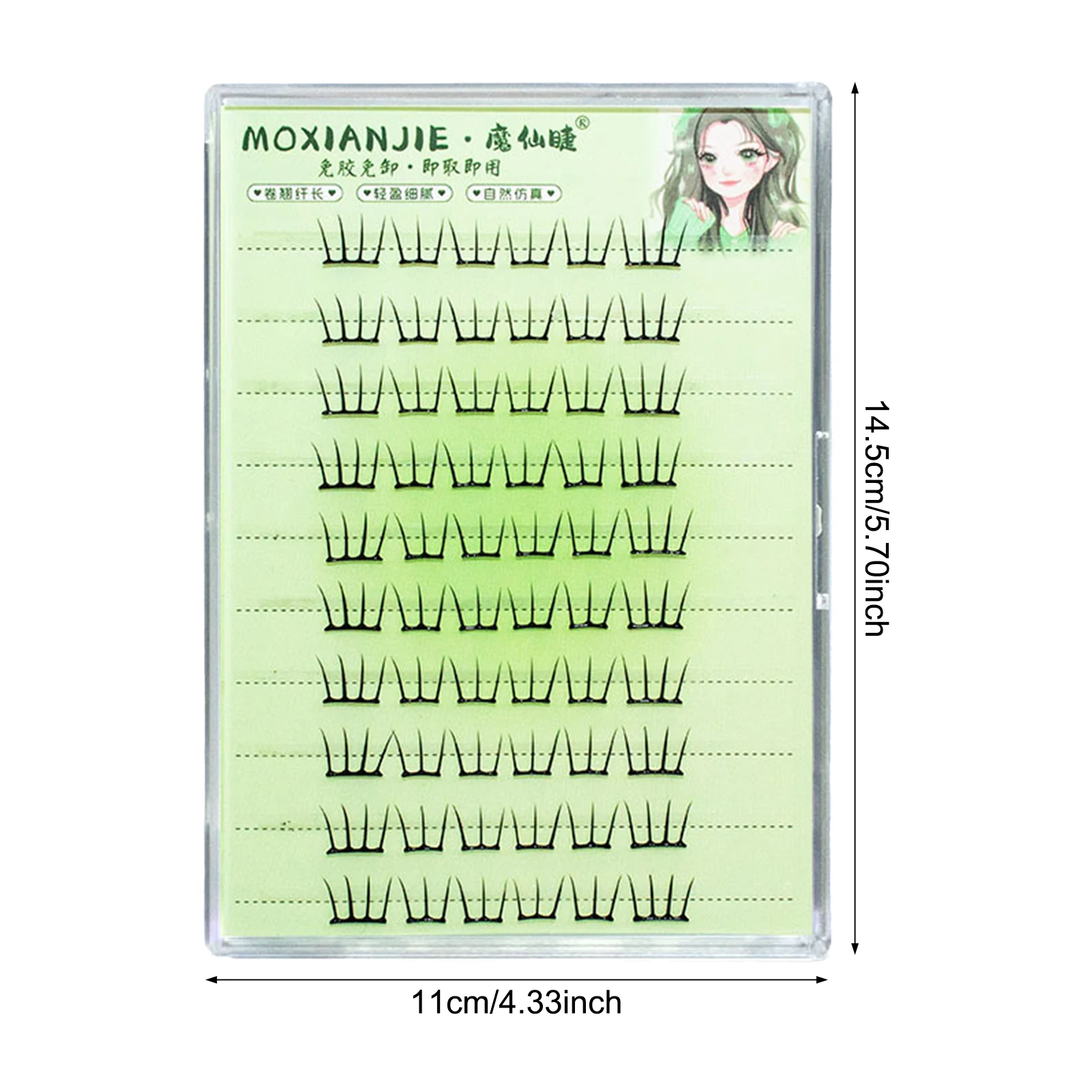 Kein Kleber erforderlich, falsche Wimpern, Comic-Wimperncluster, selbstklebendes koreanisches U-förmiges Wimpern-Wimpernverlängerungs-Make-up-Werkzeug