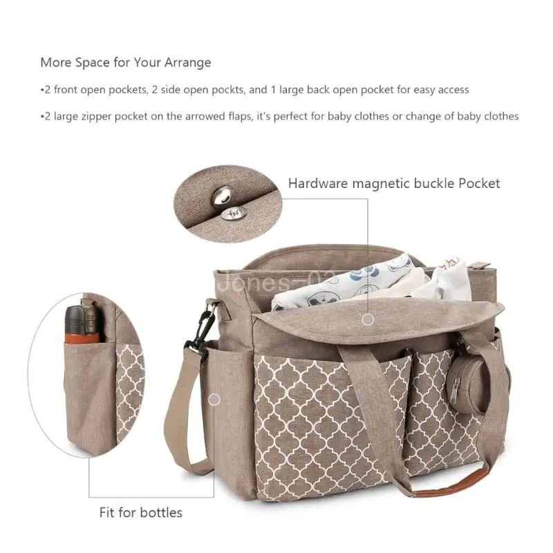 Q6PE Durable Diaper Bags Large Capacity Maternal Mother Baby Nursing Handbag Portable